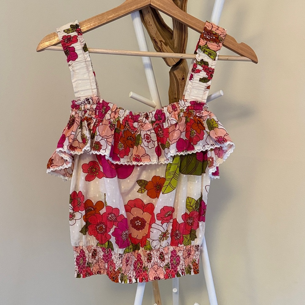 Floral Ruffle Women's Top - Picture 2 of 5